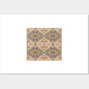 Turkish Kilim Textured Pattern Posters and Art